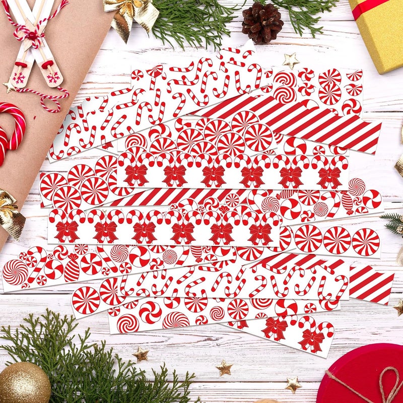 CPicdn Store 24Pcs Christmas Candy Classroom Magnetic Bulletin Board Borders Decoration Set, Christmas Cane Peppermint Border Trims Red White School Classroom Chalkboard Supplies Wall Door Xmas Party Decor - Image 3